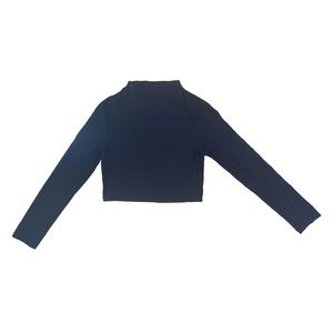 Black mock neck crop top